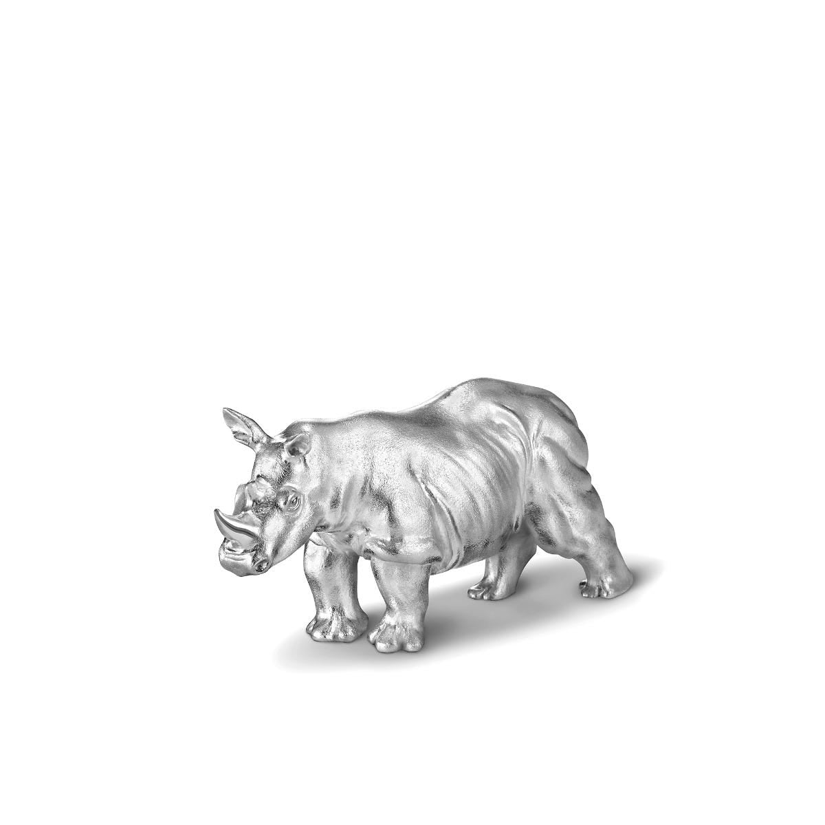 Rhino Figurine in Sterling Silver