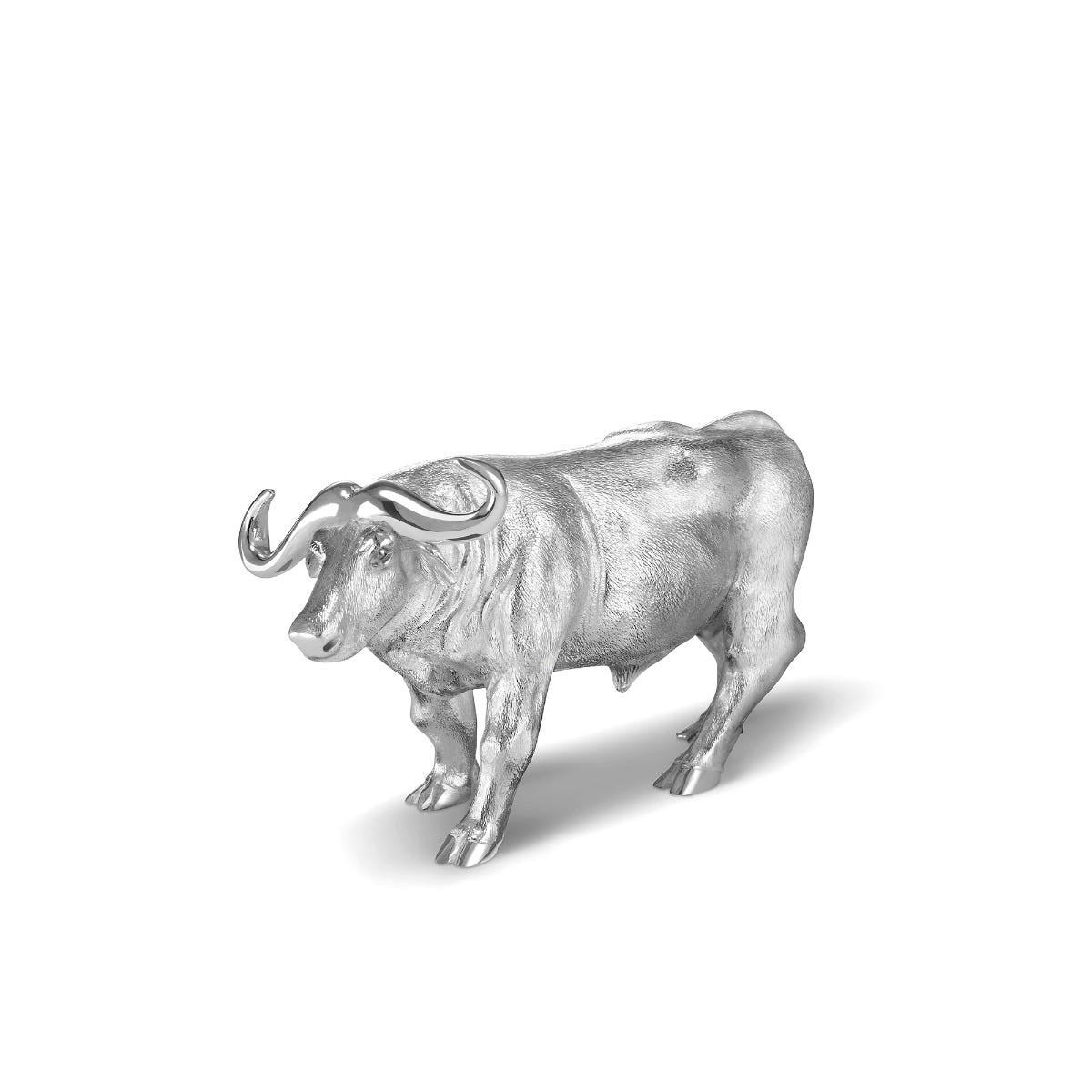 Cape Buffalo Figurine in Sterling Silver