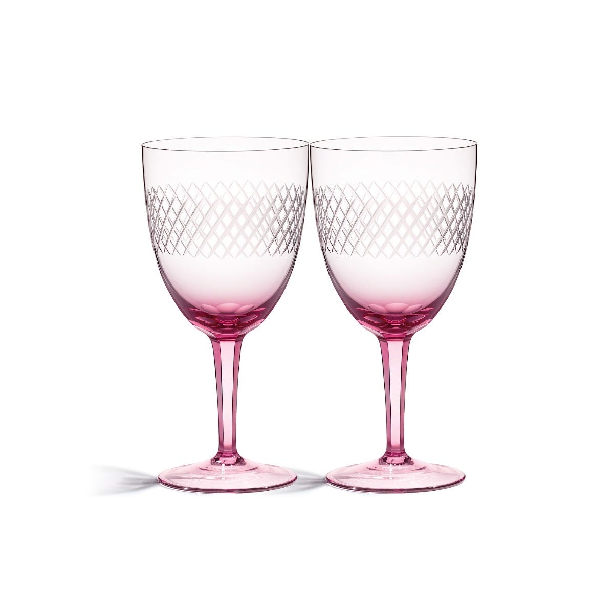 Crosshatch Red Wine Glasses Pair