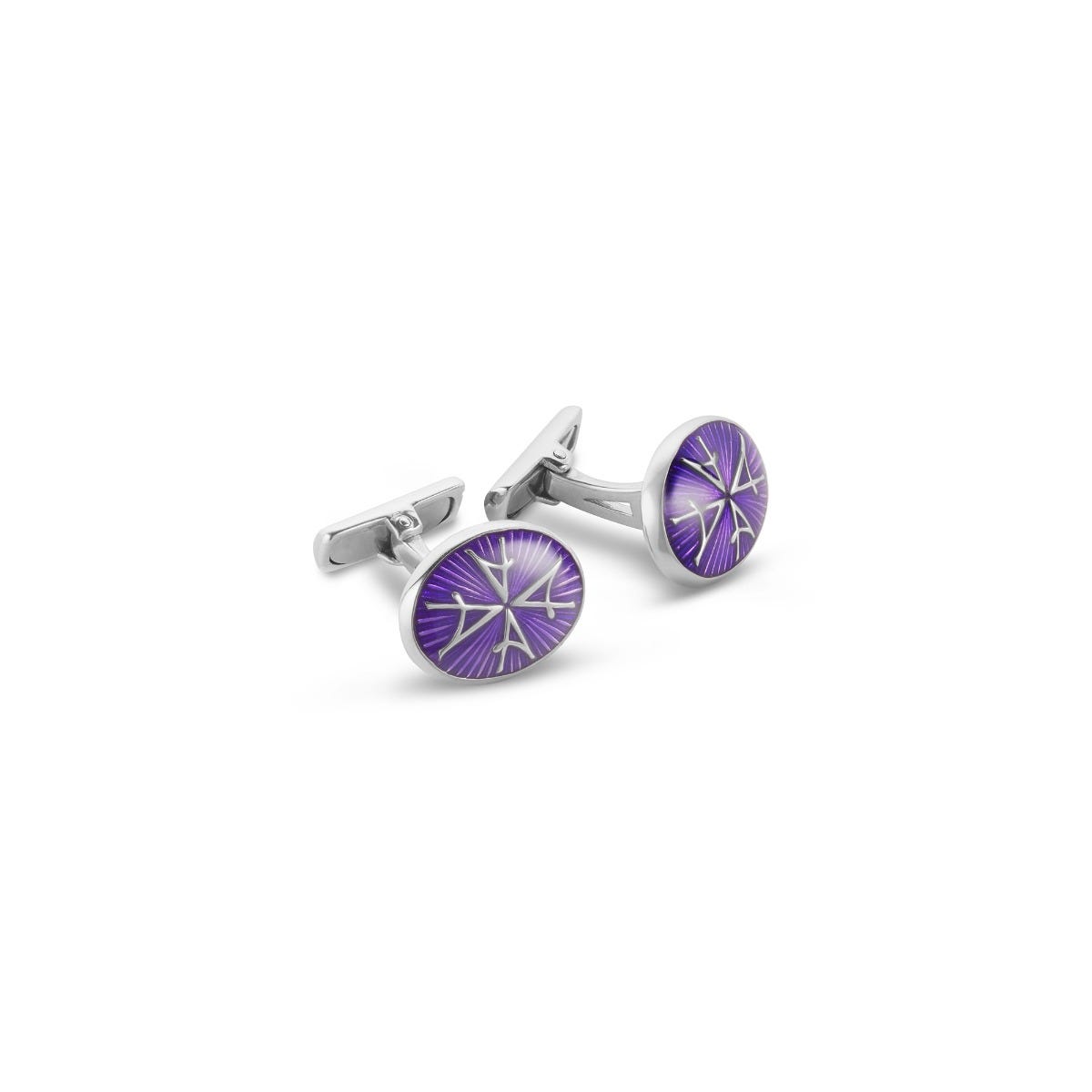 Vintage 'A' Cufflinks in Sterling Silver & Enamel