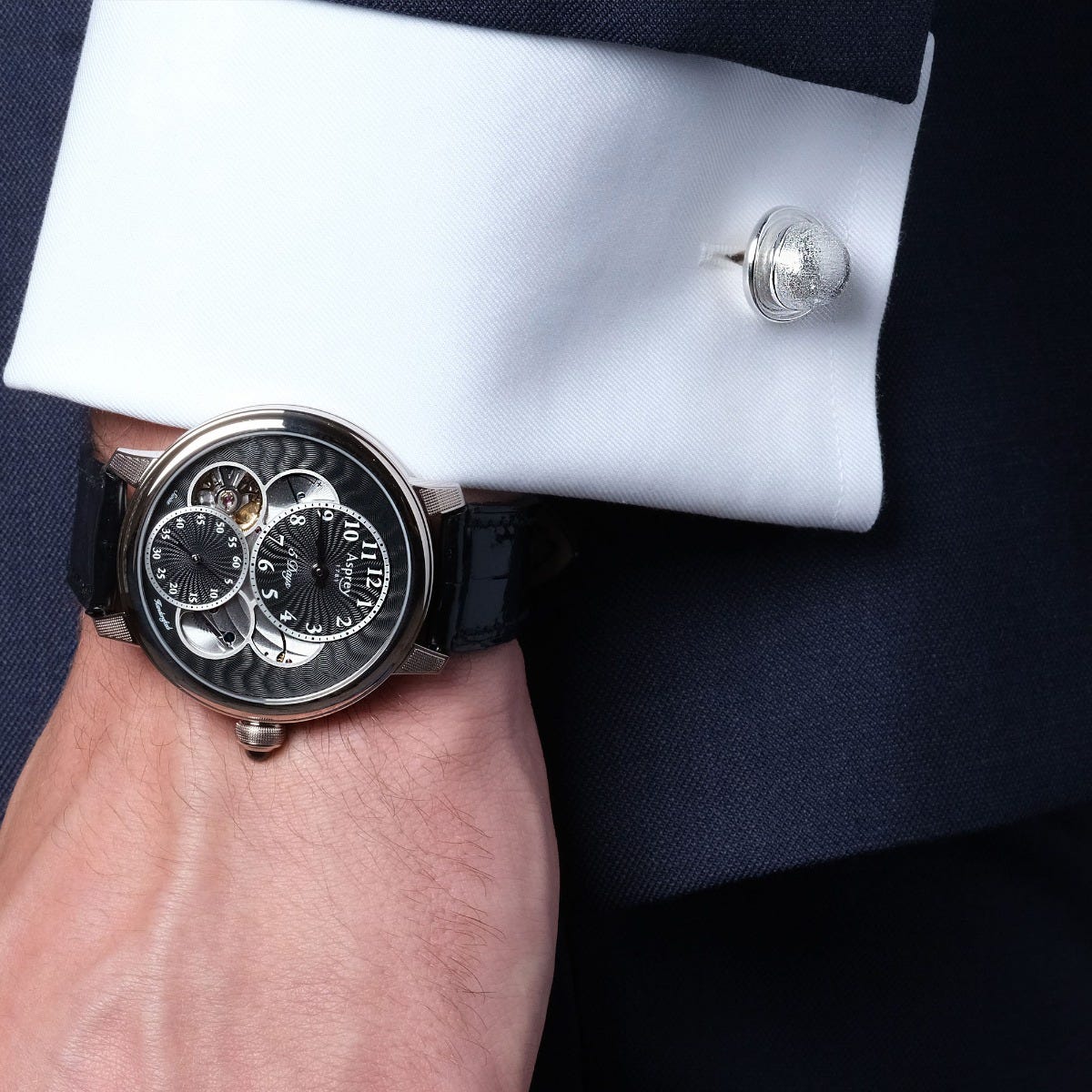 Bowler Hat Cufflinks in Sterling Silver