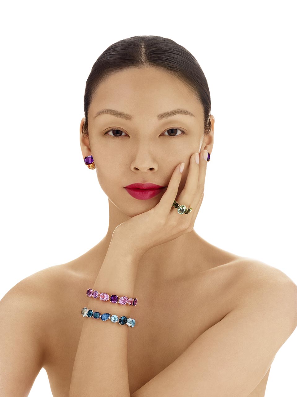 Chaos Bracelet in 18ct White Gold with Blue Topaz