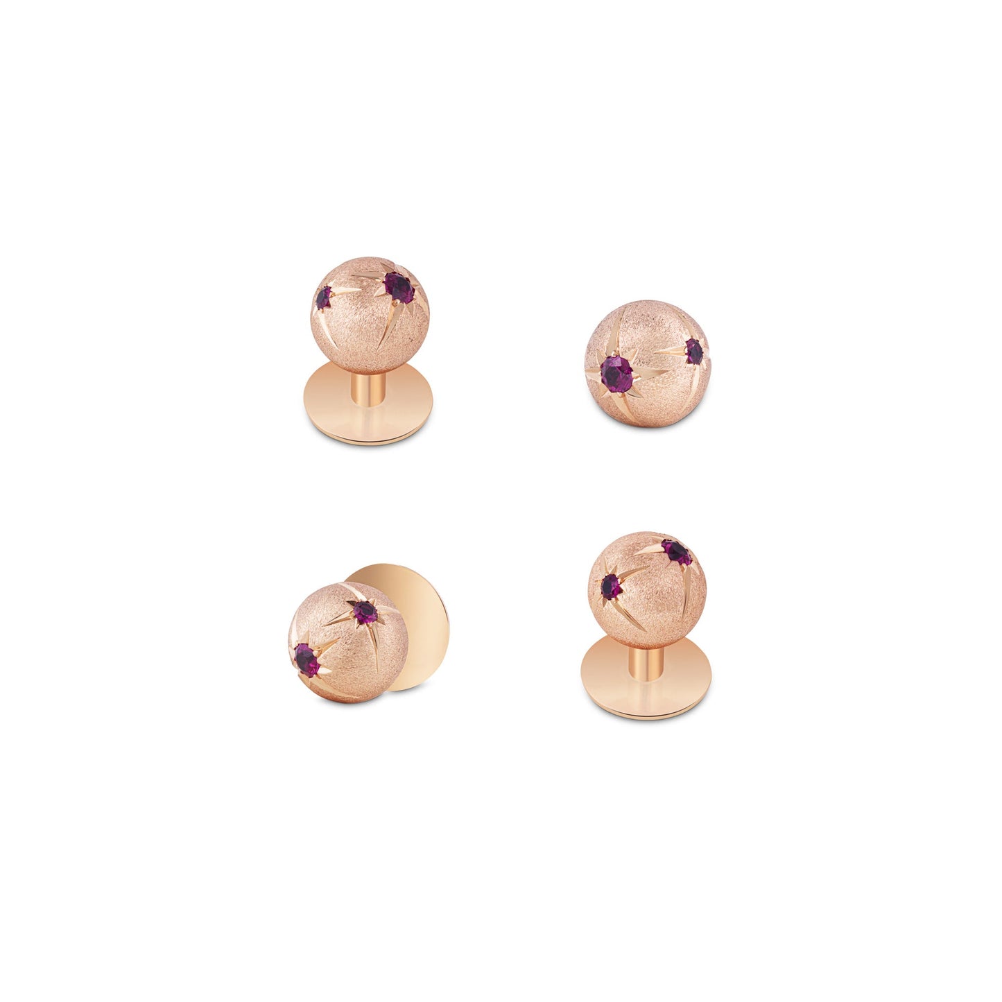 Cosmic Shooting Stars Dress Studs in 18ct Rose Gold with Ruby