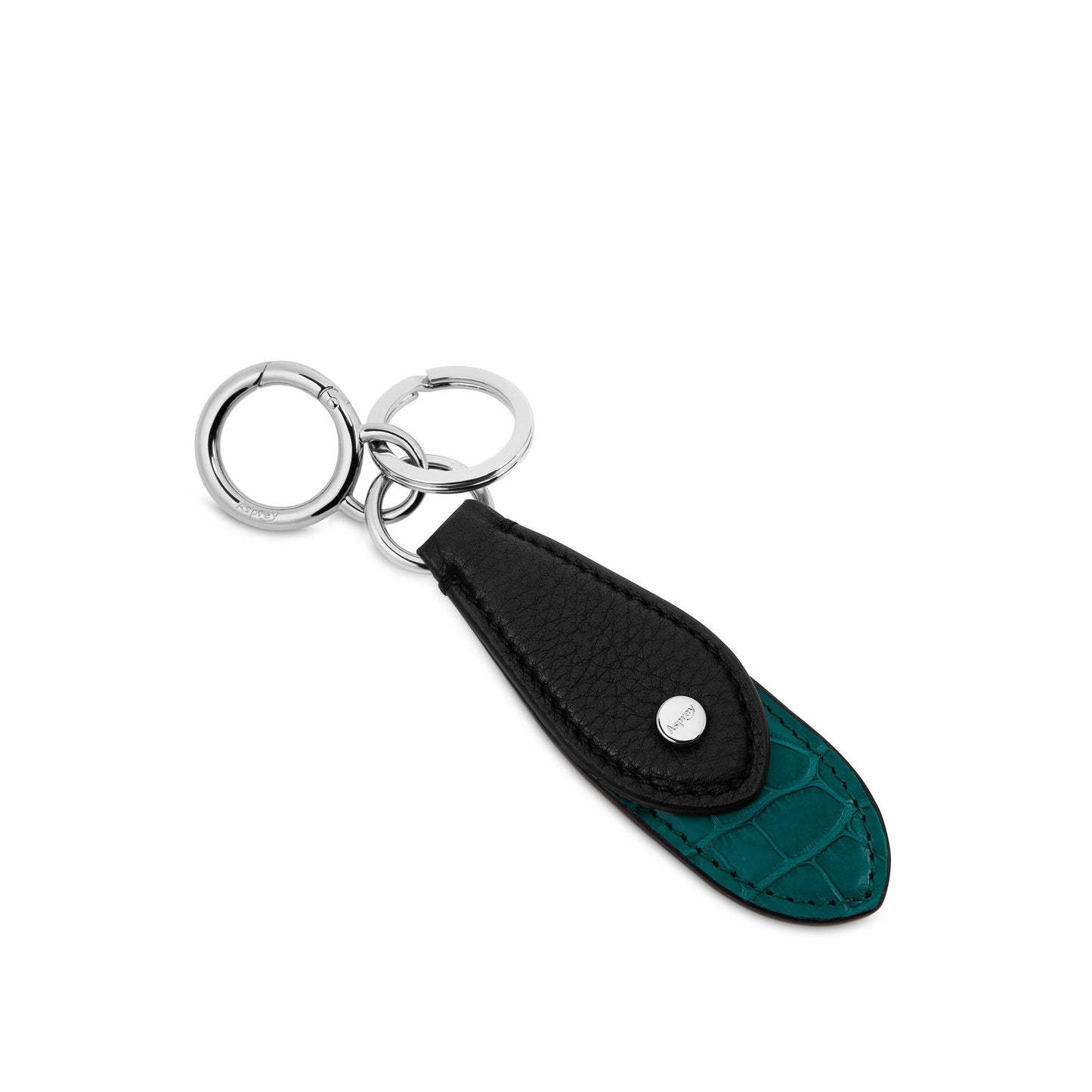 GMT タグ キー リング & チャーム (ソフト グレイン レザー & クロコダイル)