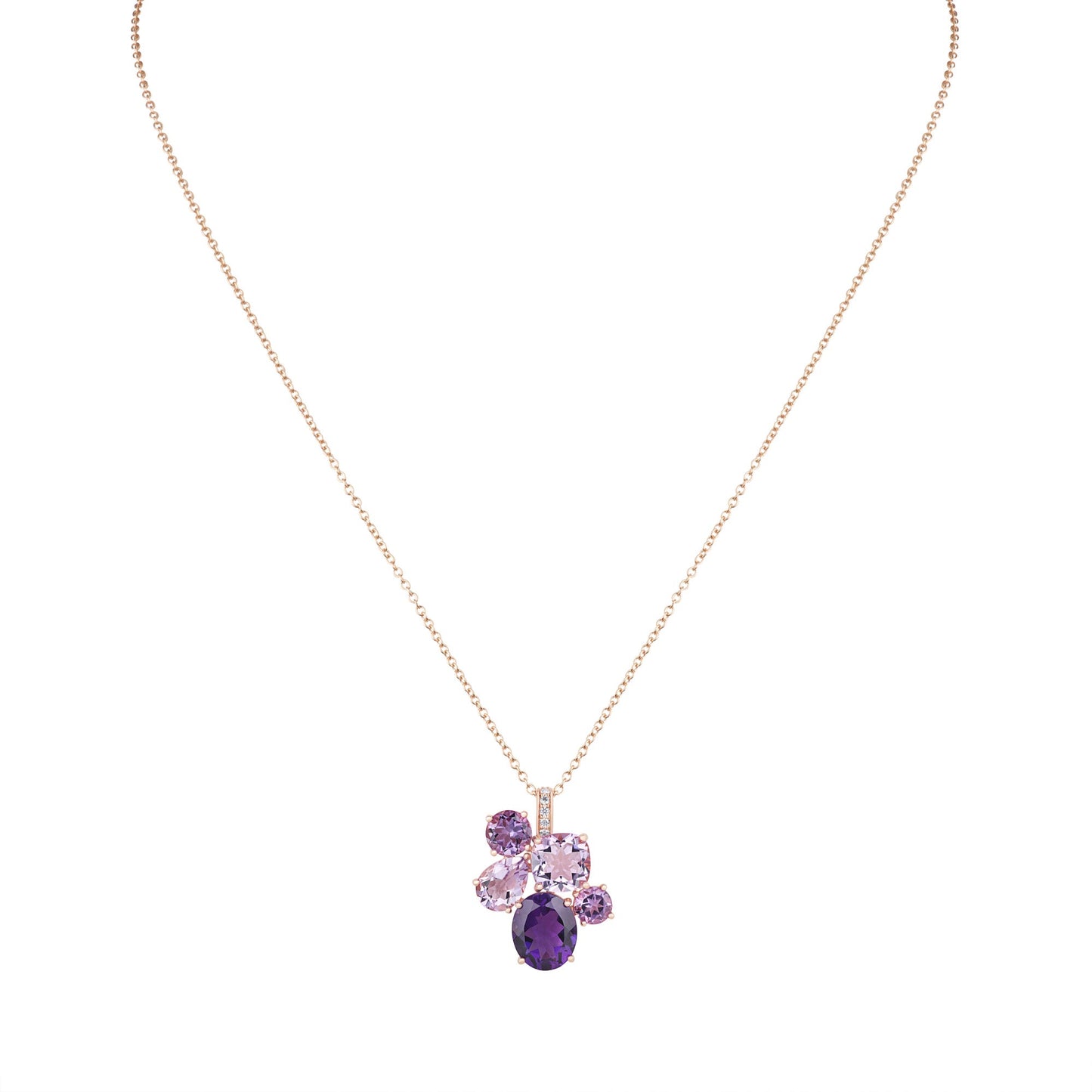 Chaos Pendant in 18ct Rose Gold with Amethyst
