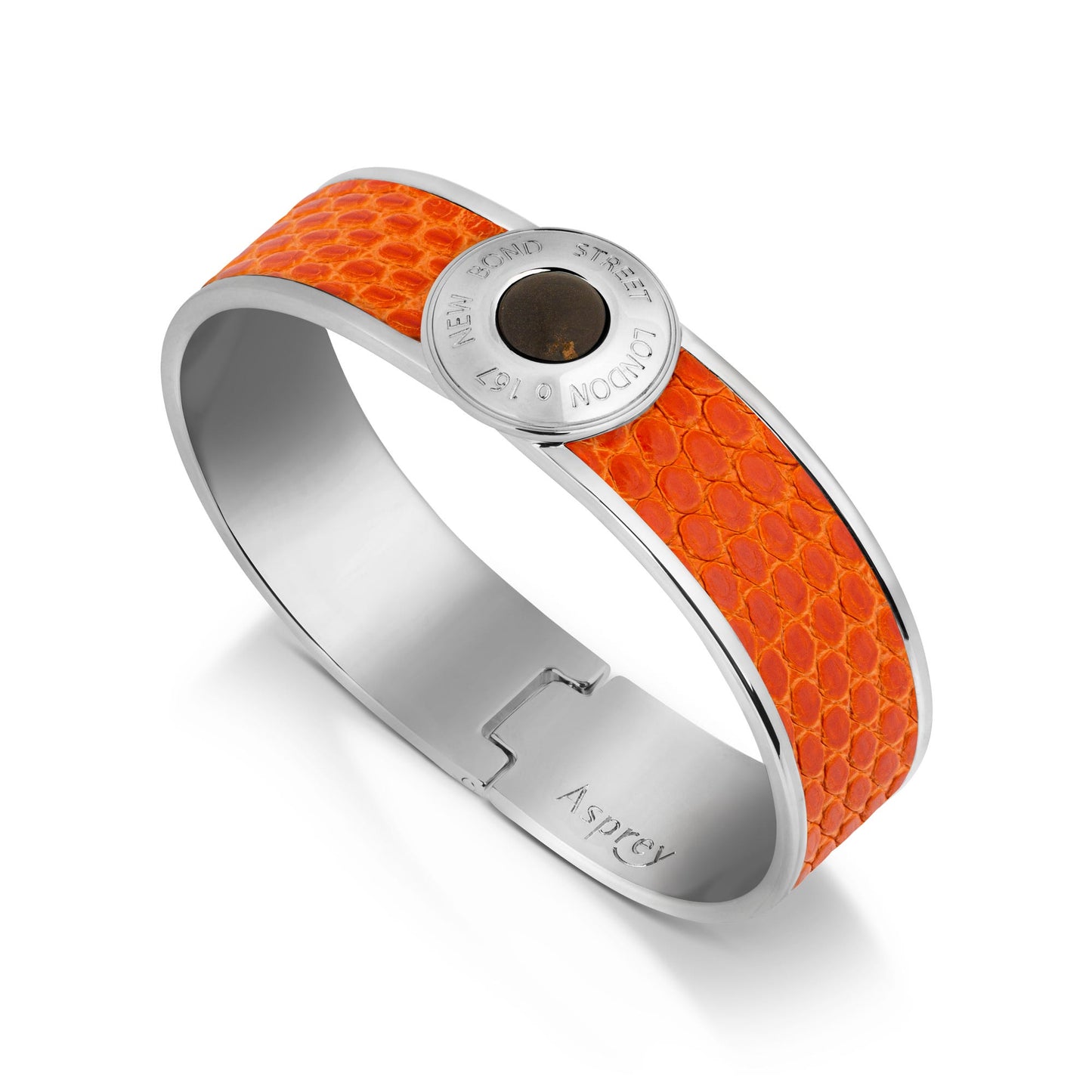 パラジウム仕上げのリザード製 Bond Street ナロー ボタン カフ