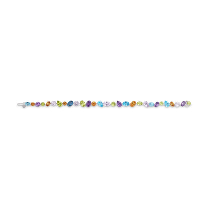 Mini Chaos Bracelet in 18ct White Gold with Multicoloured Gemstones