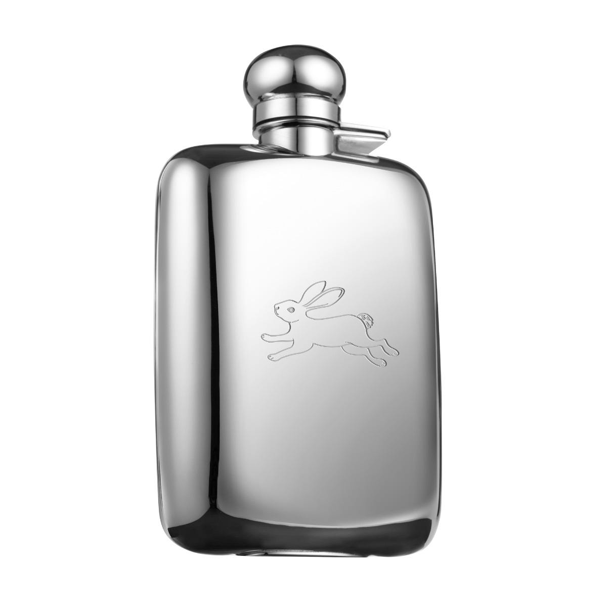 Classic Rabbit Hip Flask in Sterling Silver
