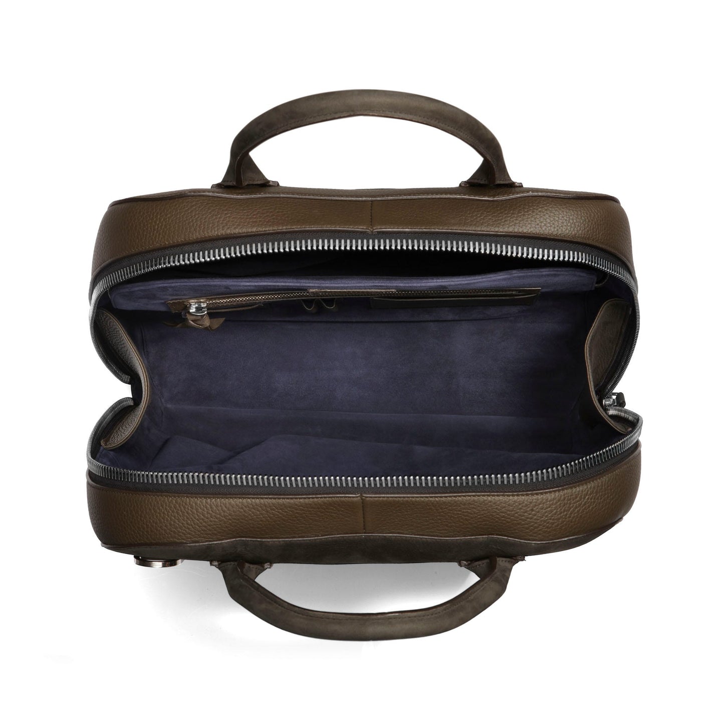 GMT Zip Briefcase in Soft Grain Leather & Nubuck