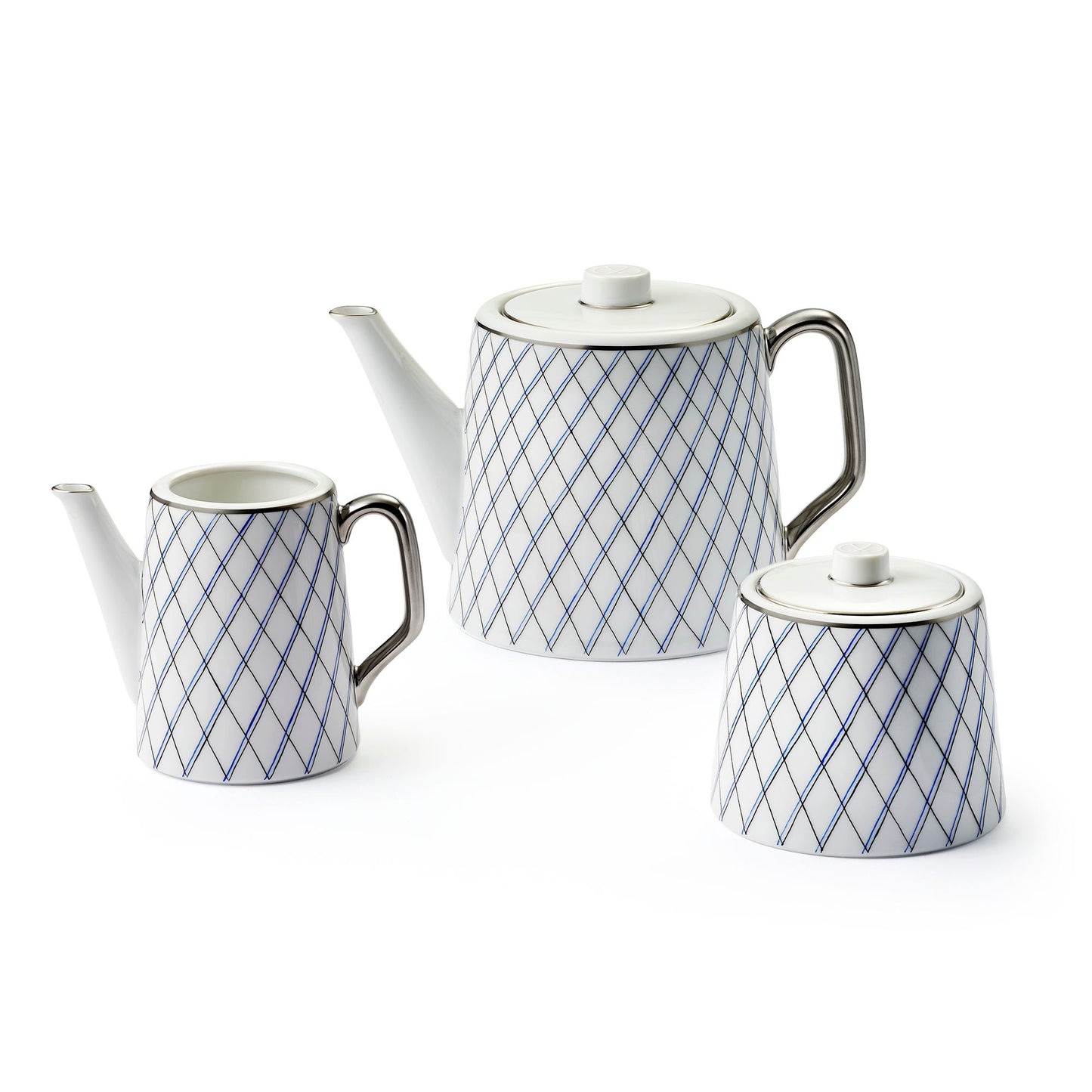 Crosshatch Teapot, Sugar Bowl & Creamer