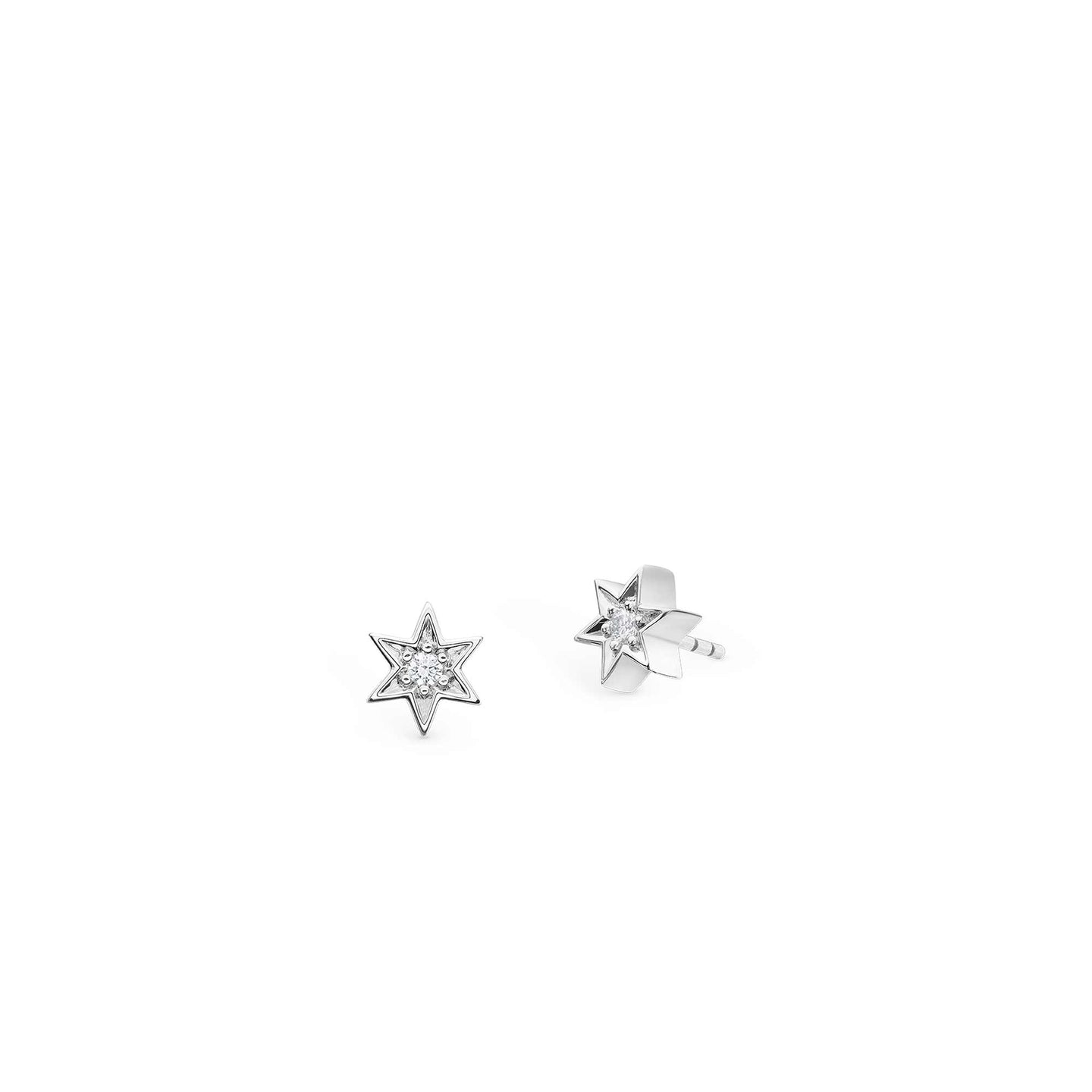 Cosmic Stargazer Earrings in 18ct White Gold with Diamonds