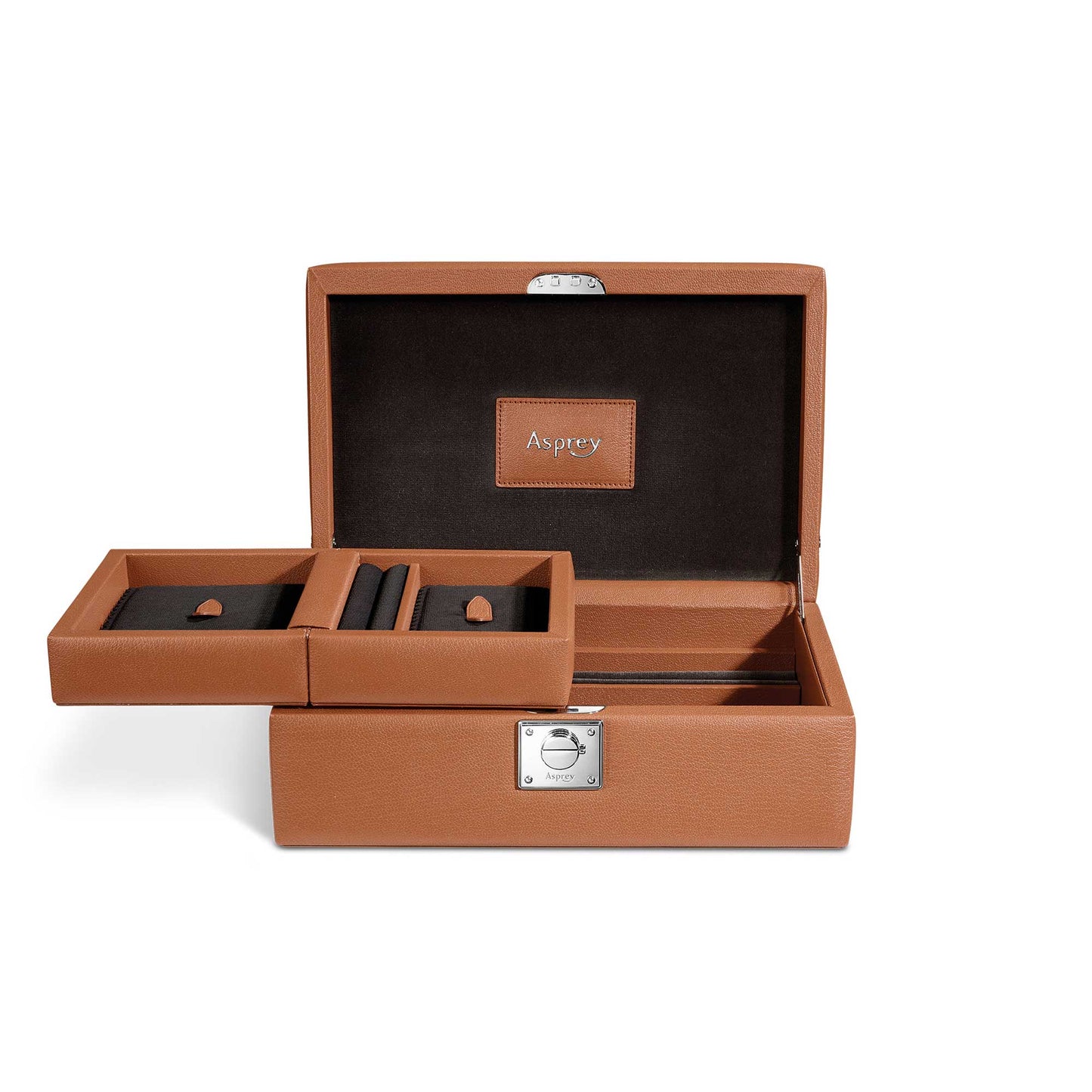 Leigh Jewel Case with Travel Box in Pebble Grain Leather