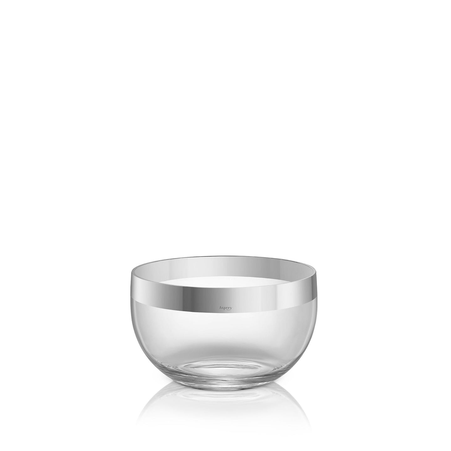 Contemporary Bowl in Sterling Silver & Crystal, Small