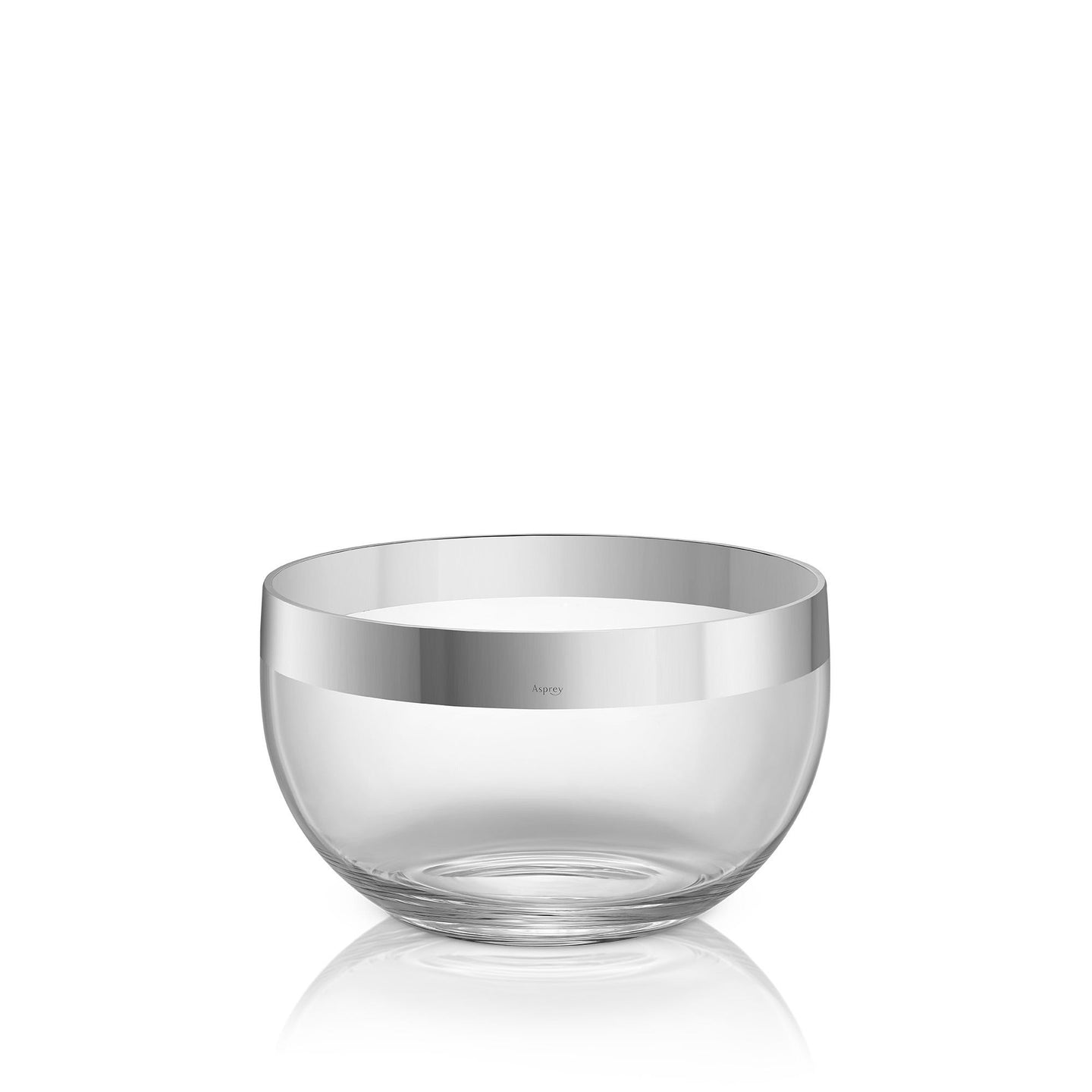 Contemporary Bowl in Sterling Silver & Crystal, Large