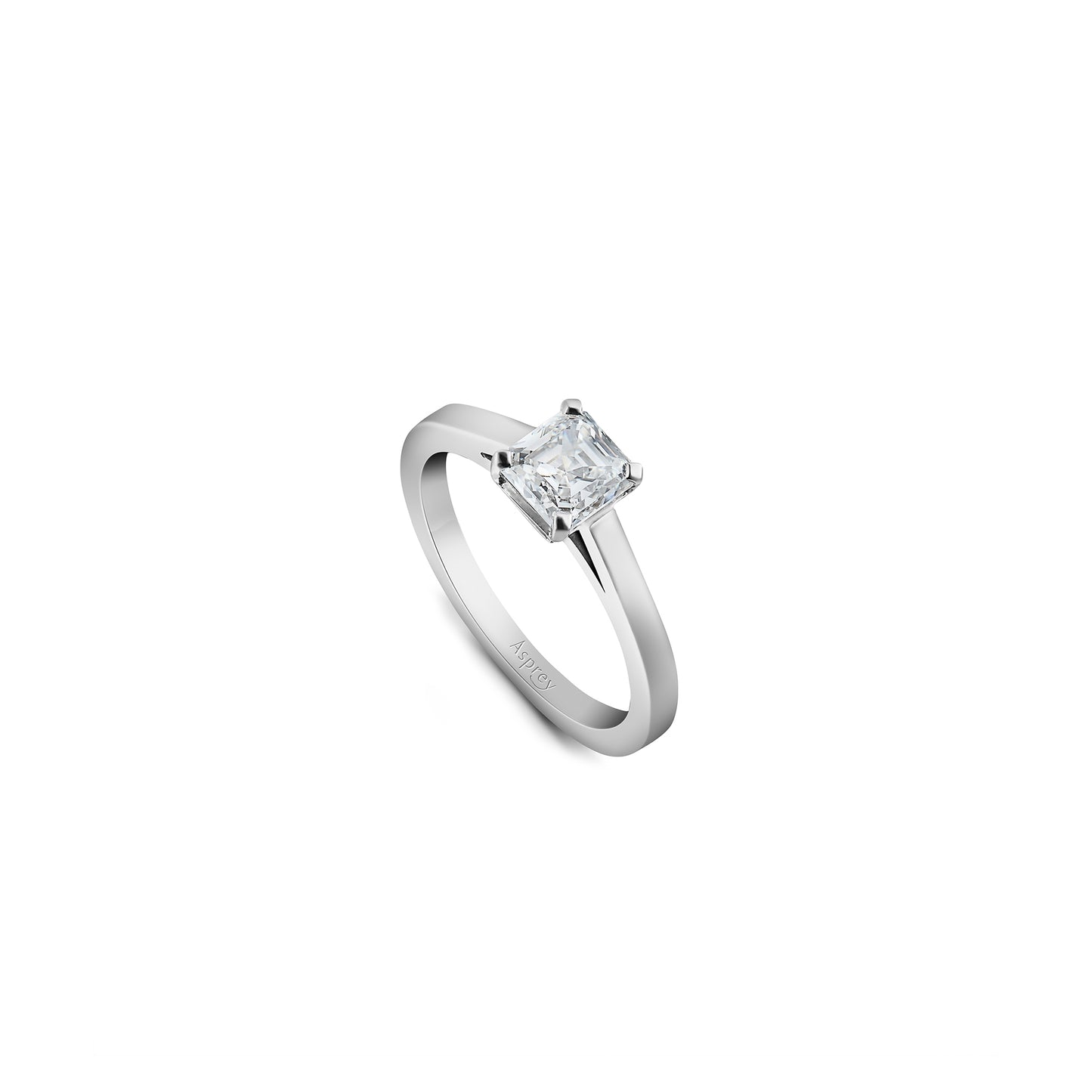 Asscher-Cut Diamond Engagement Ring in Platinum