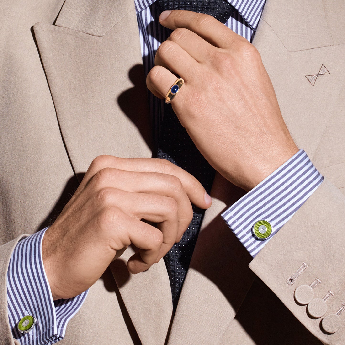 167 カフリンクス (スターリングシルバー & エナメル)