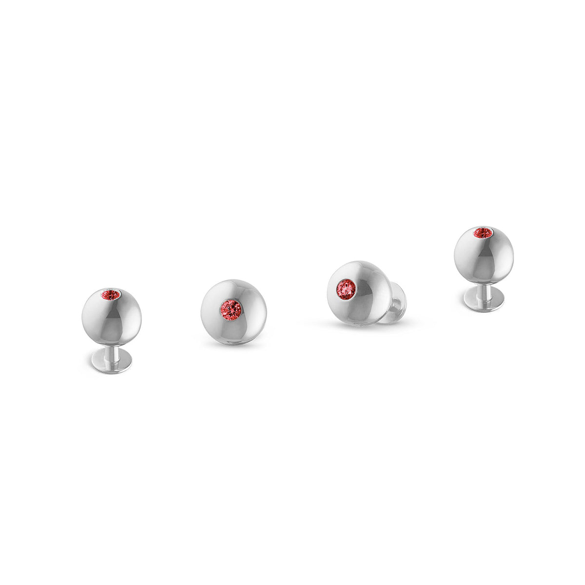 Dress Studs in 18ct White Gold with Rubies