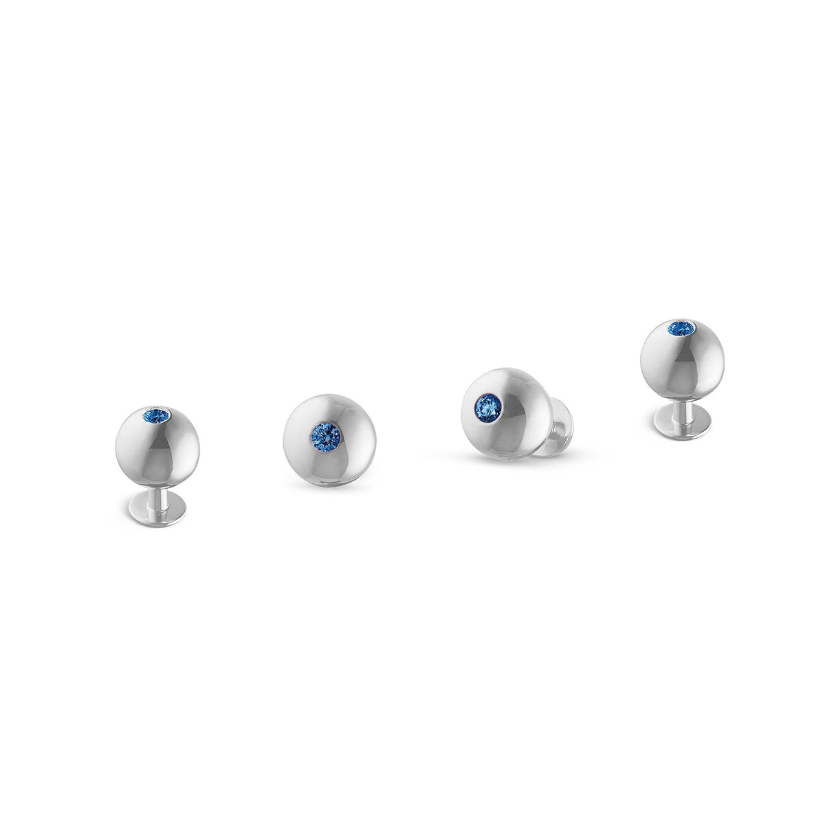 Dress Studs in 18ct White Gold with Sapphire