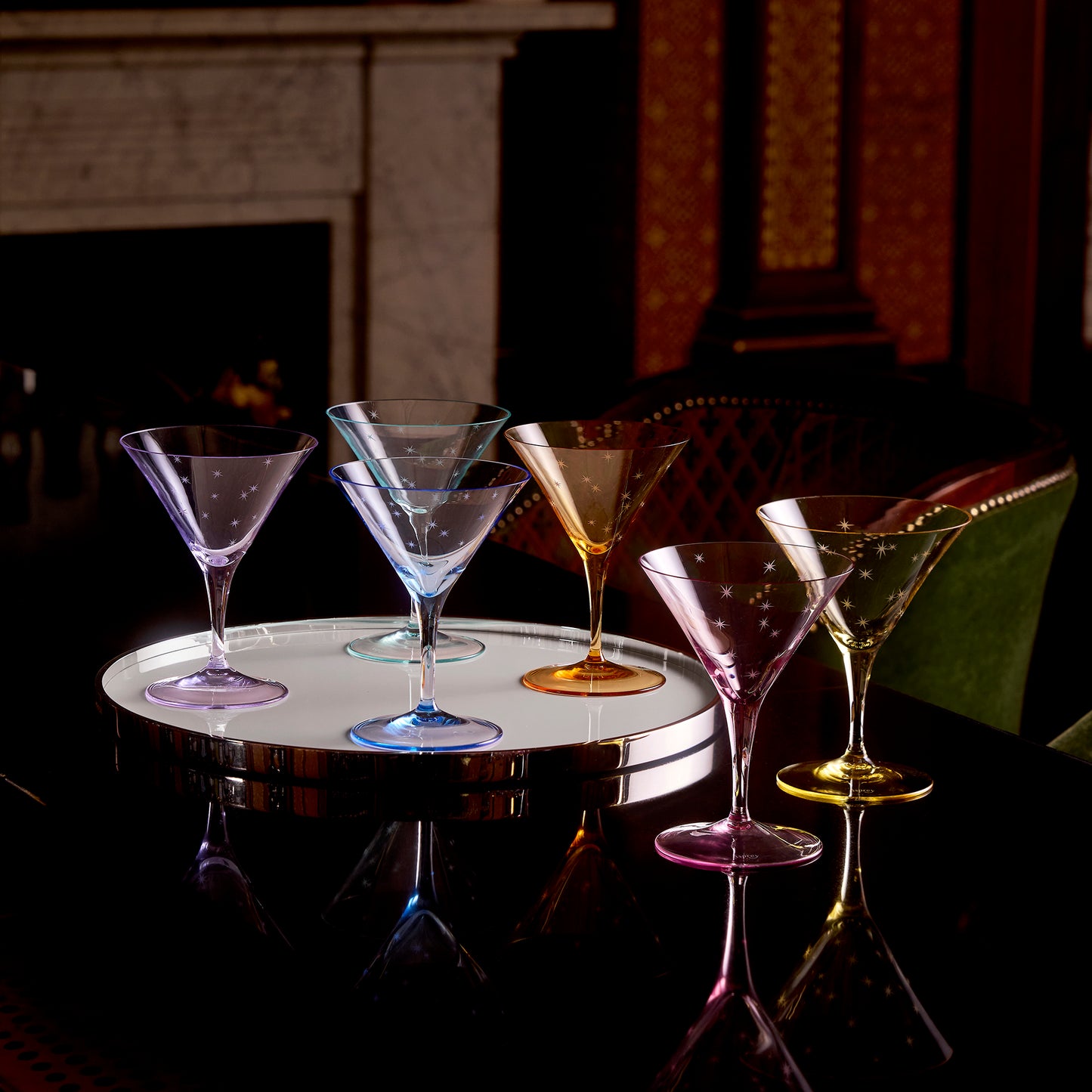 Round Tray in Sterling Silver and Formica®