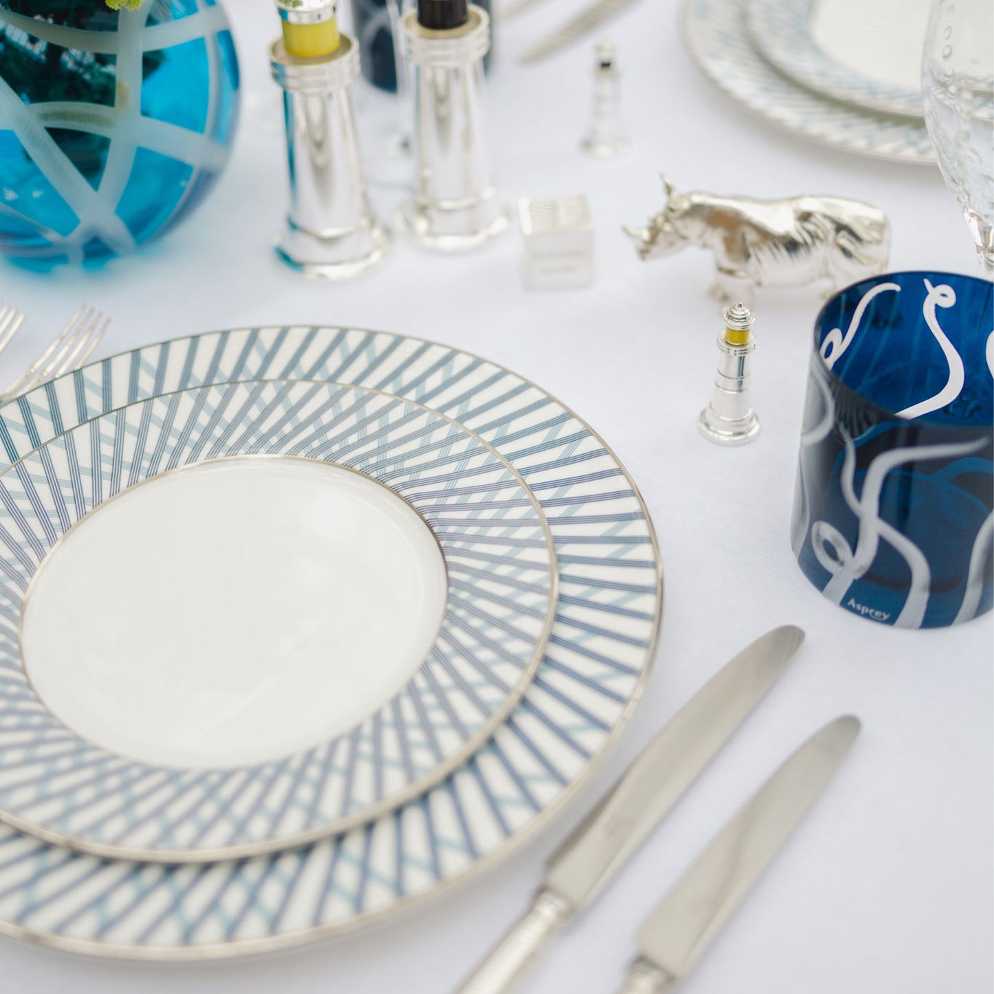 Graphic Blue Salad Plate