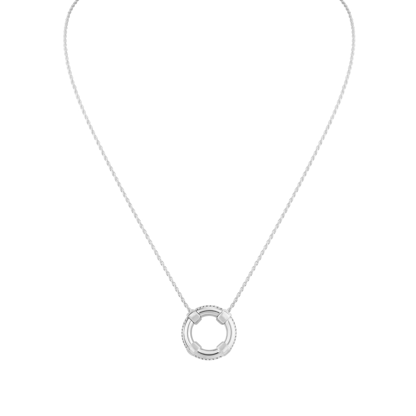 Life Ring Pendant in Sterling Silver