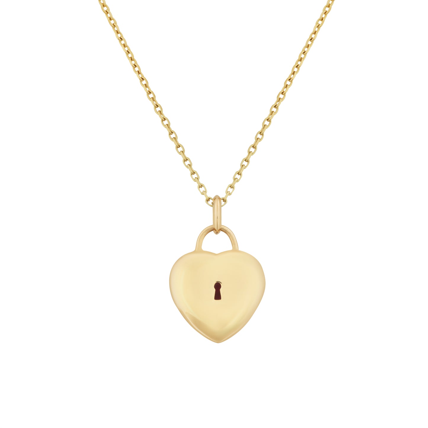 Padlock Heart Pendant in 18ct Yellow Gold with Pink Tourmaline & Diamonds