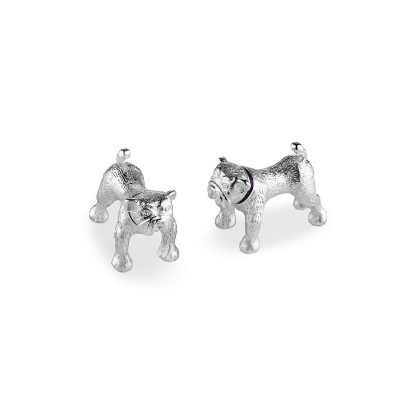 Bulldog Cufflinks in Sterling Silver