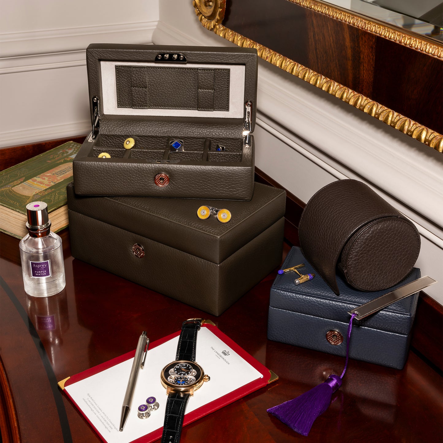 GMT Cufflink Box 8 in Soft Grain Leather