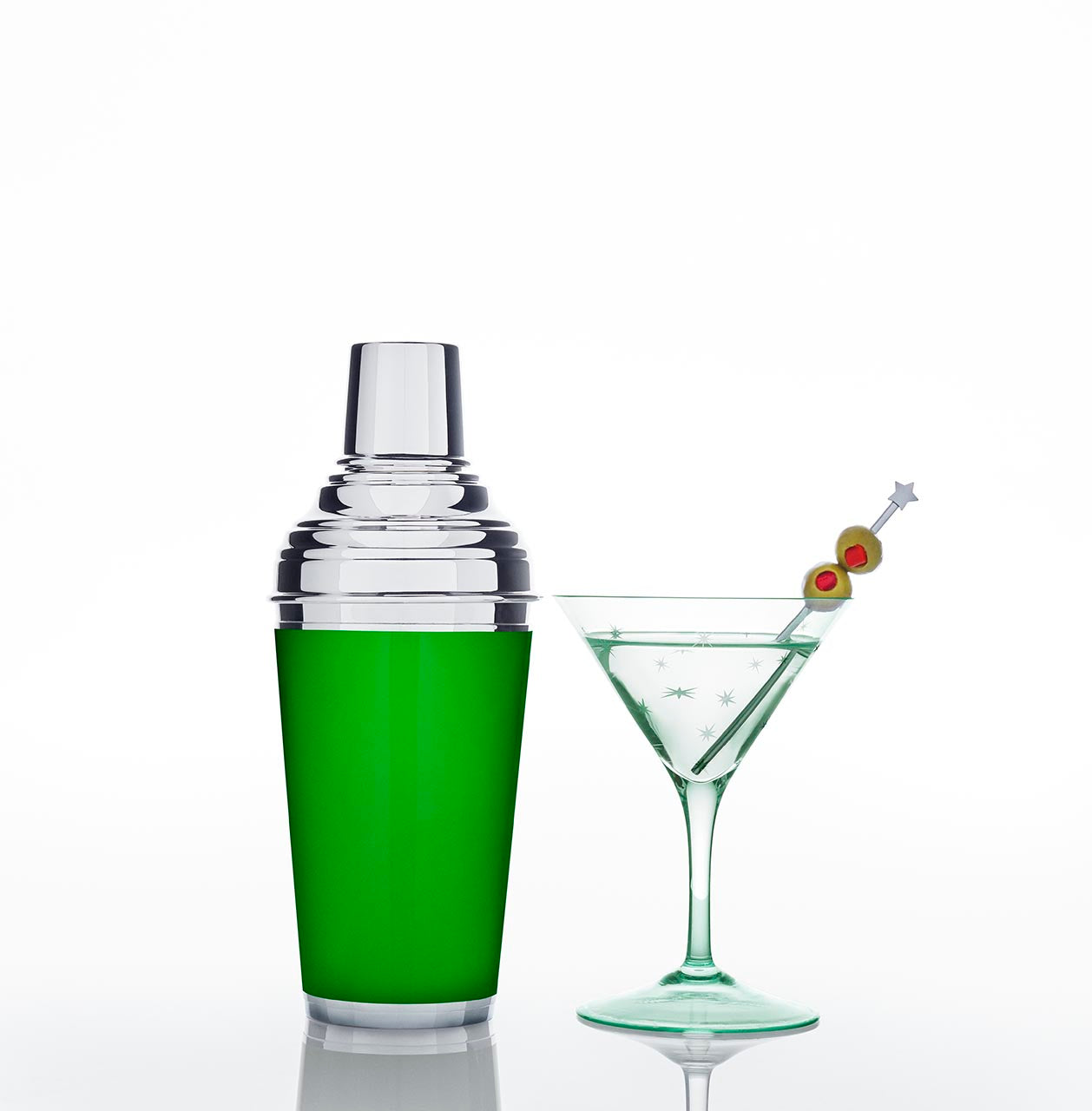 Enamelled Sterling Silver Cocktail Shaker
