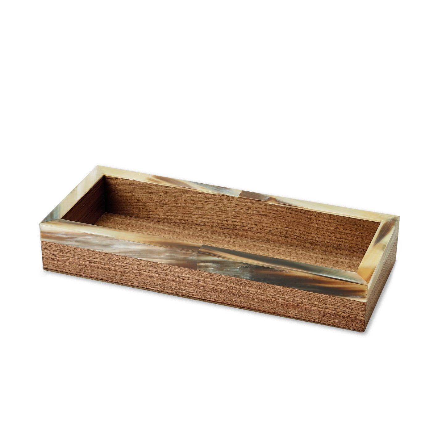 Horn & Walnut Wood Trinket Tray