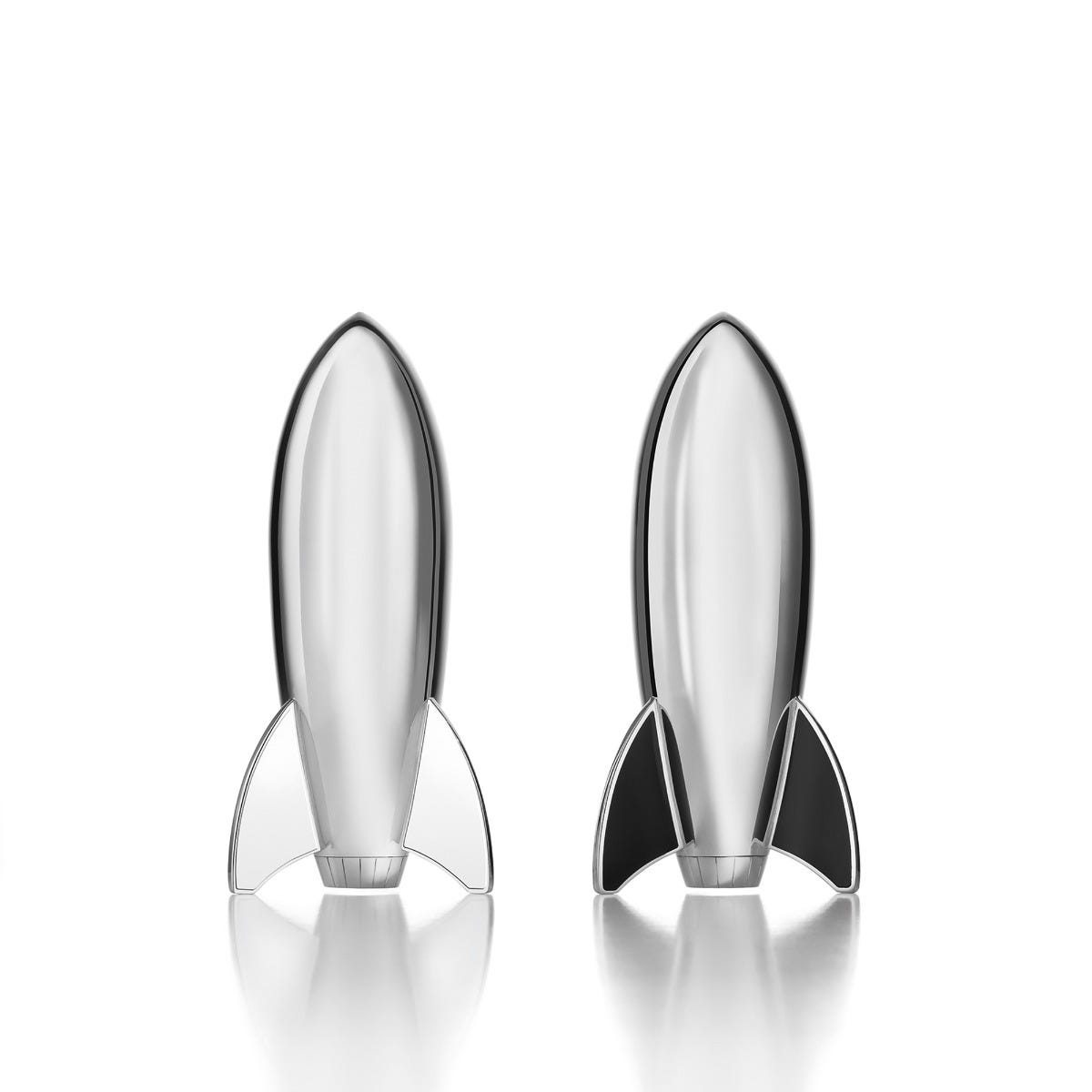 Rocket Salt & Pepper Shakers in Sterling Silver