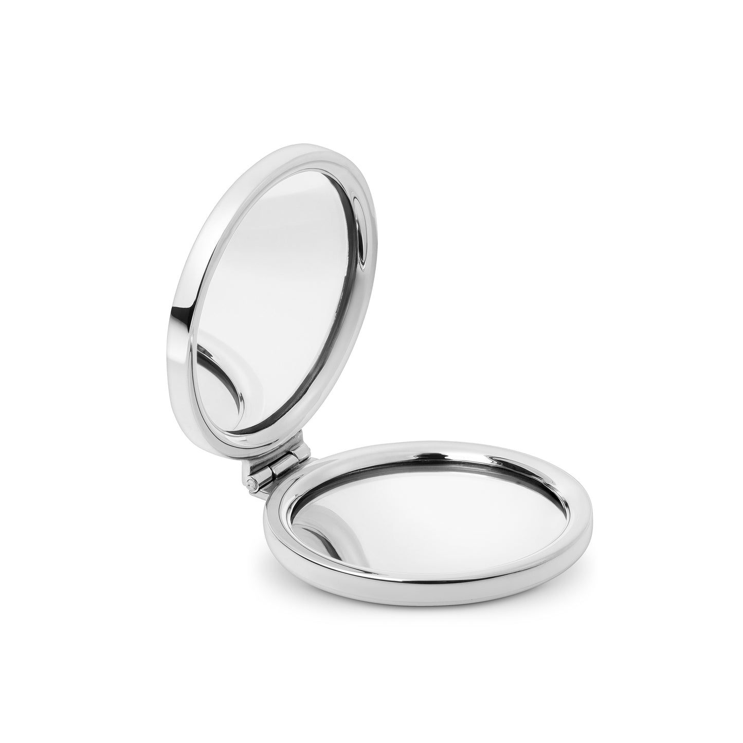Small Double Pocket Makeup Mirror in Sterling Silver