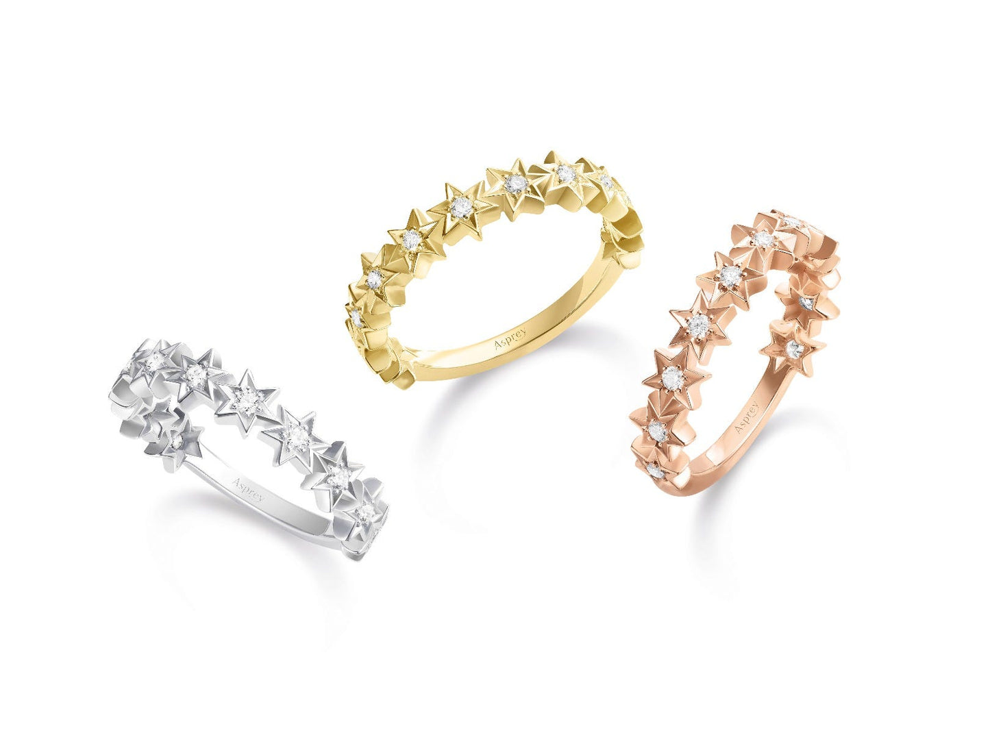 ダイヤモンド付きコズミック スターゲイザー リング (18ct イエロー ゴールド)