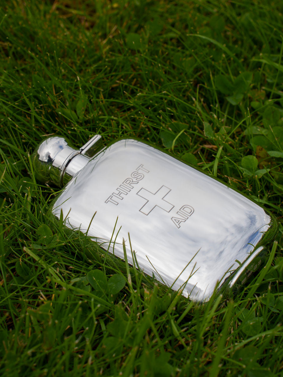 Classic Thirst Aid Hip Flask in Sterling Silver