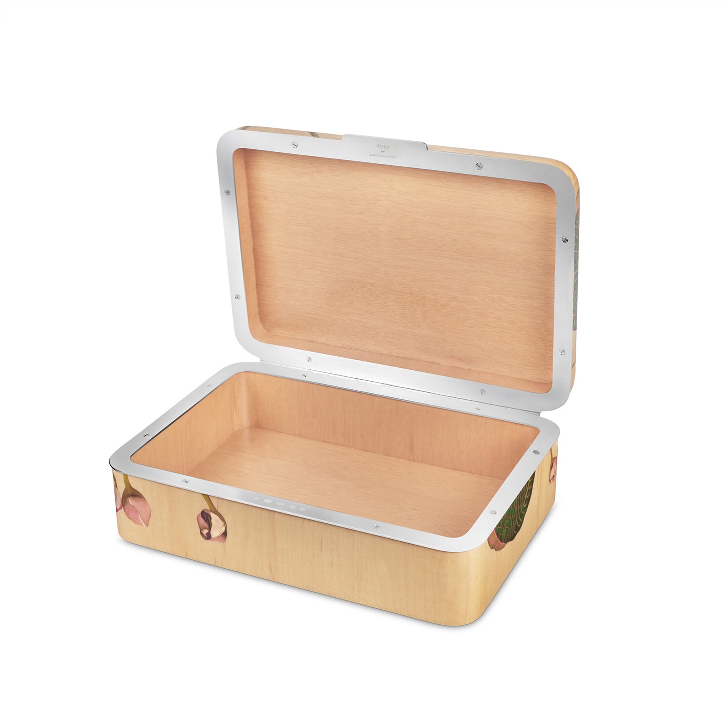 Waterlily Marquetry Box in Wood & Sterling Silver