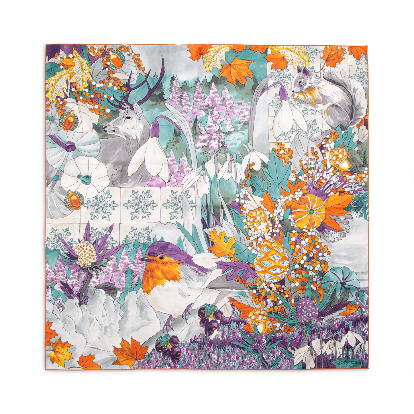 Woodland Charms Silk Scarf