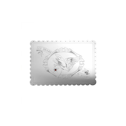 I Love You Postcard in Sterling Silver
