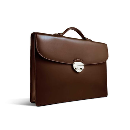 Hanover 1 Briefcase in Saddle Leather