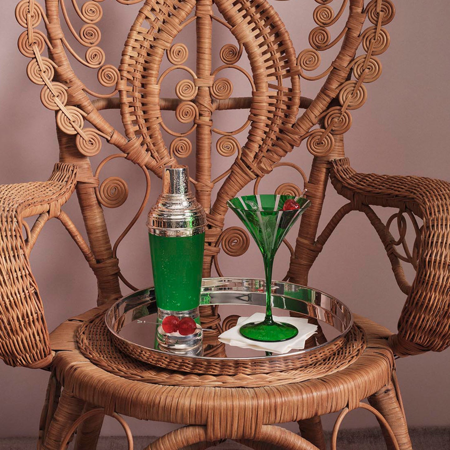 Large Round Tray in Sterling Silver