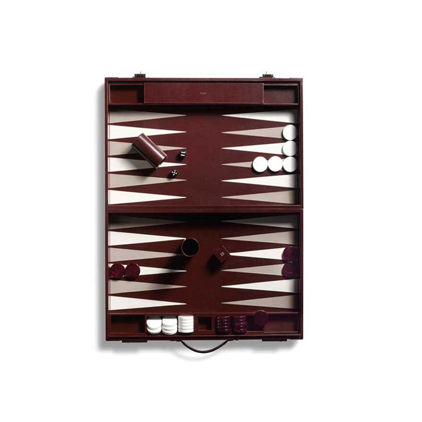 Hanover Small Backgammon in Saddle Leather
