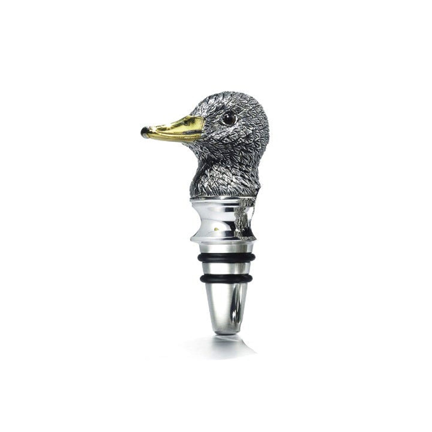 Duck Head Bottle Stopper in Sterling Silver