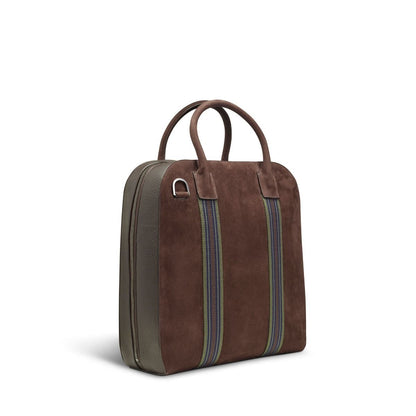 GMT Zip Briefcase in Soft Grain Leather & Nubuck
