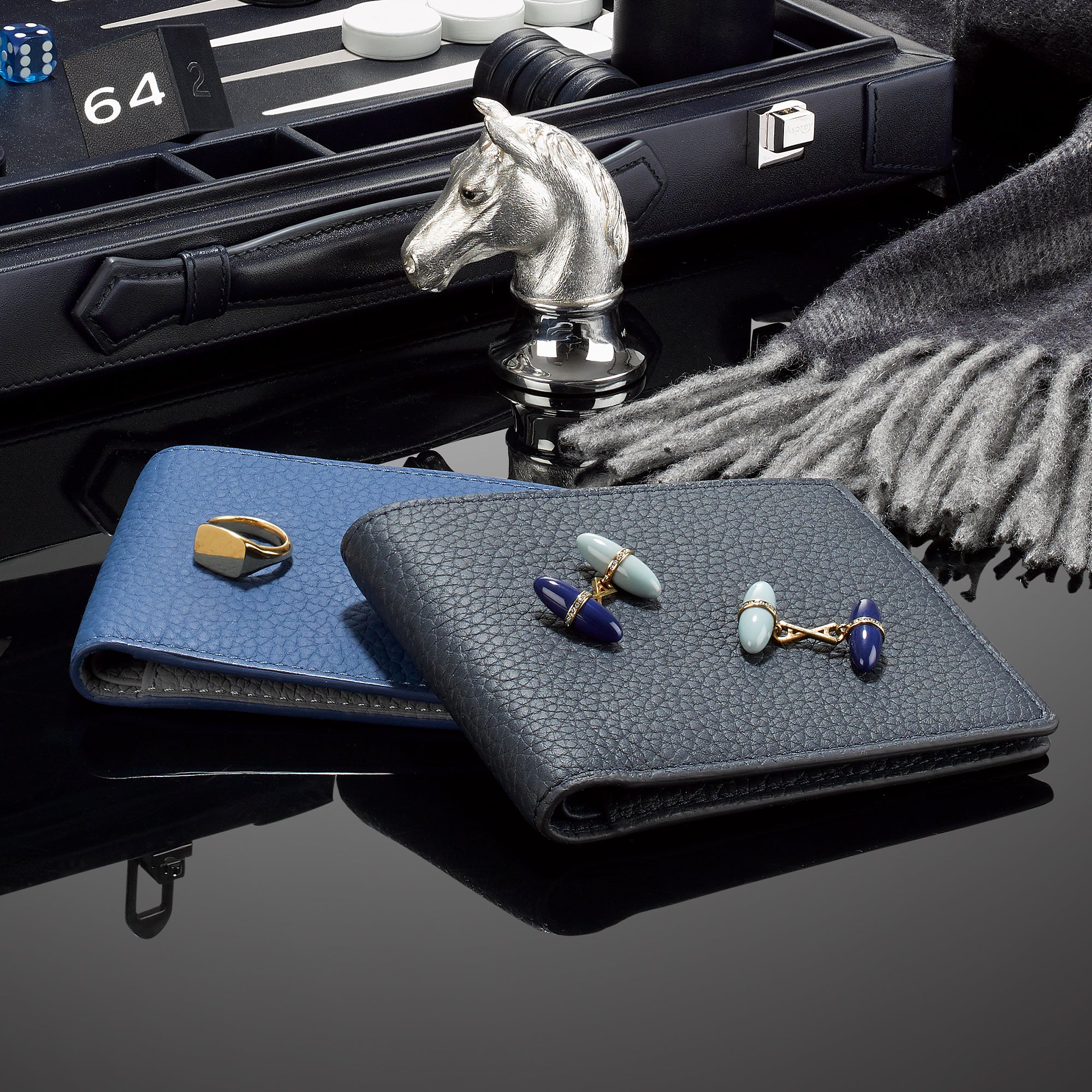 Asprey アスプレイ　カフス　パープルエナメル　スターリングシルバー カフスボタン ​​| Asprey London 1781年創業