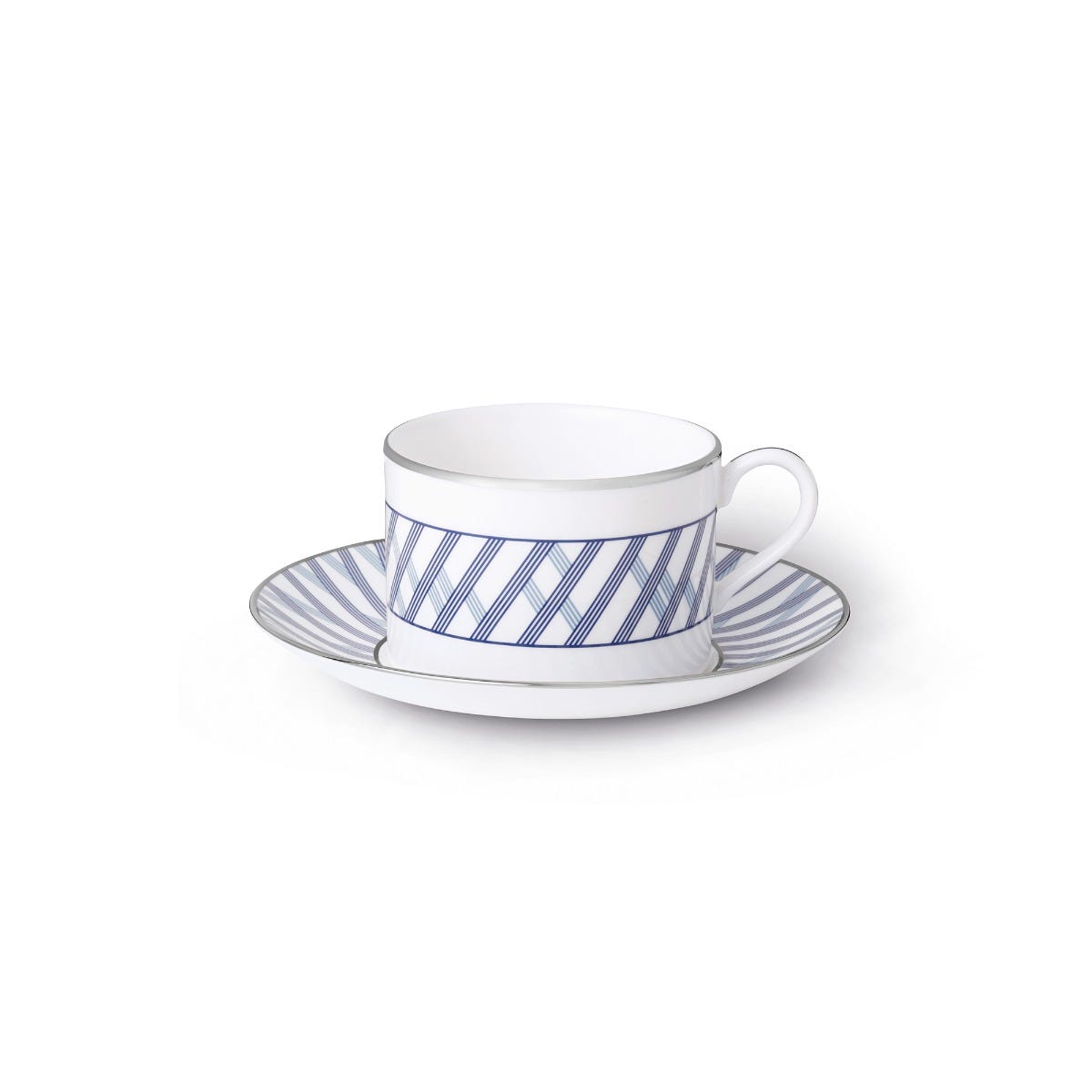 Graphic Blue Teacup & Saucer