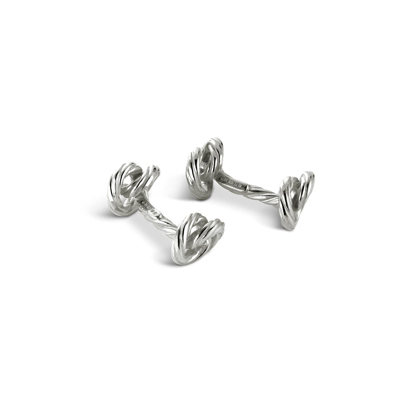 Rope Knot Cufflinks in Sterling Silver