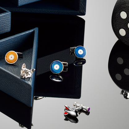 167 Cufflinks in Sterling Silver & Enamel