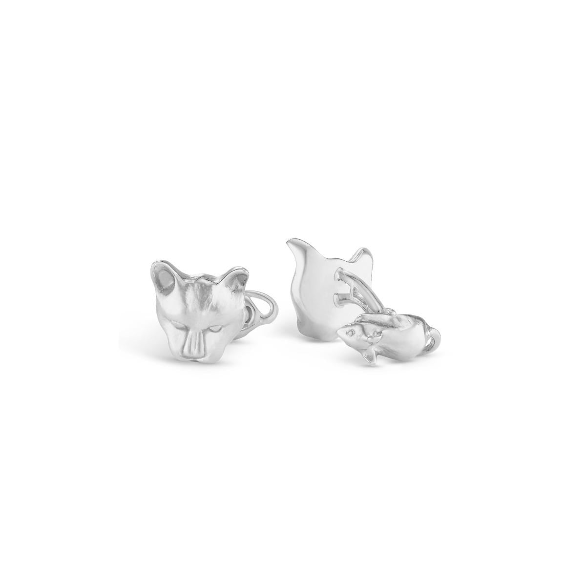 Cat & Mouse Cufflinks in Sterling Silver