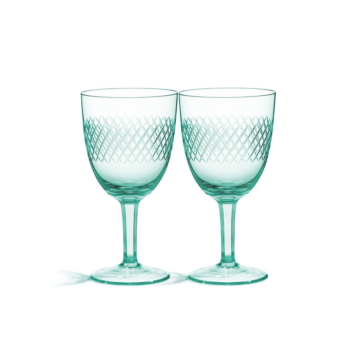 Crosshatch White Wine Glasses Pair