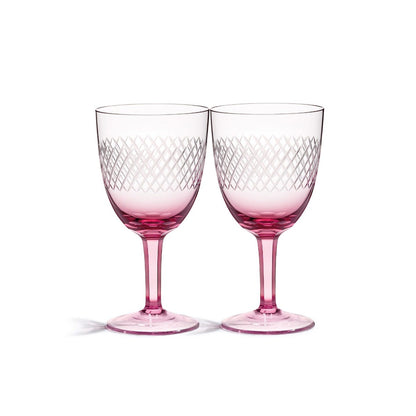Crosshatch White Wine Glasses Pair
