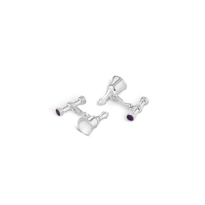 Bell Cufflinks in Sterling Silver